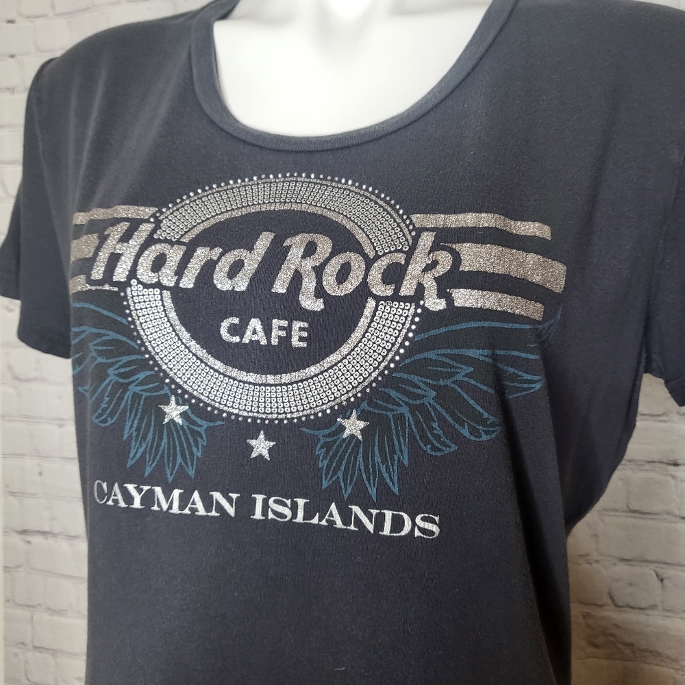 Hard Rock Cafe Cayman Islands Navy Blue Collectible T-Shirt Size L